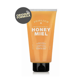 An 8.4 oz squeeze tube of Perlier Honey Miel original formula body wash on a white background. 