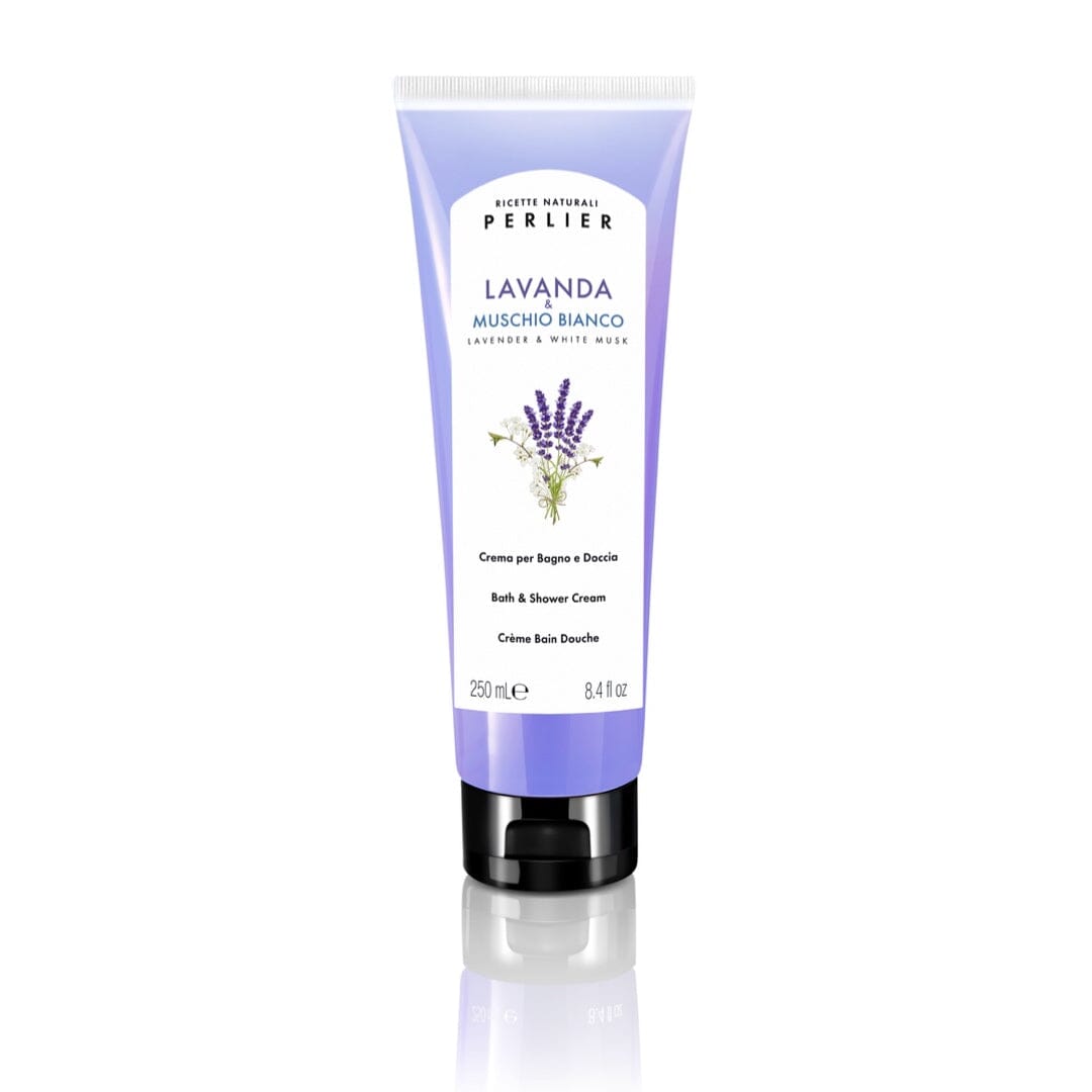 PERLIER 8.4 OZ LAVENDER + WHITE MUSK BATH & SHOWER CREAM | GENTLE HYDRATING BODY WASH