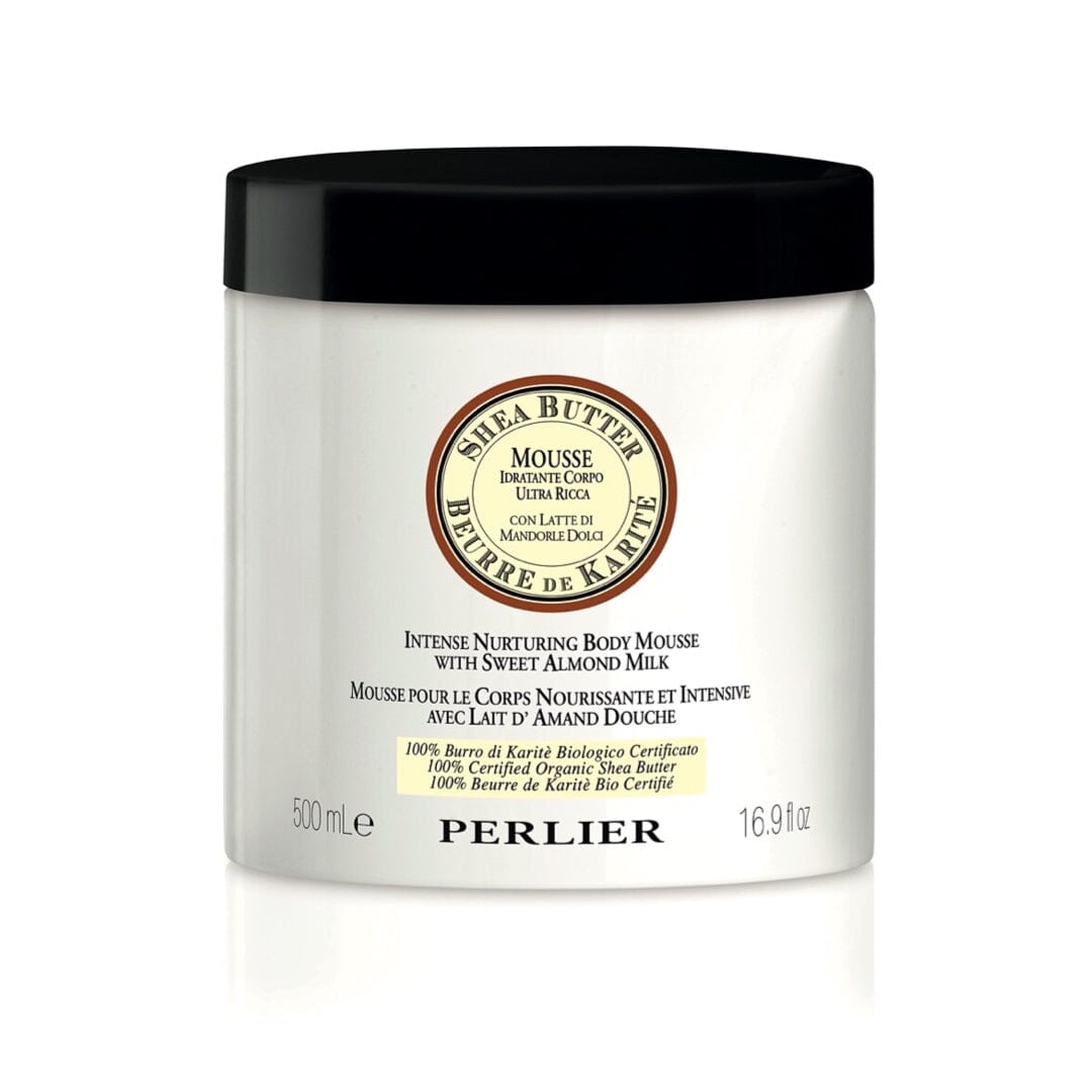 PERLIER 16.9 OZ SHEA BUTTER + SWEET ALMOND BODY MOUSSE