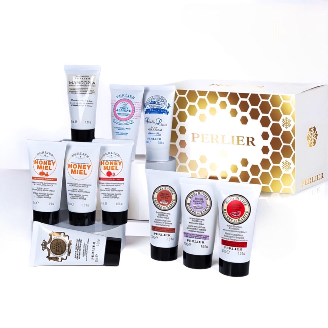 PERLIER 10-PIECE TRAVEL-SIZE BODY CREAM SET