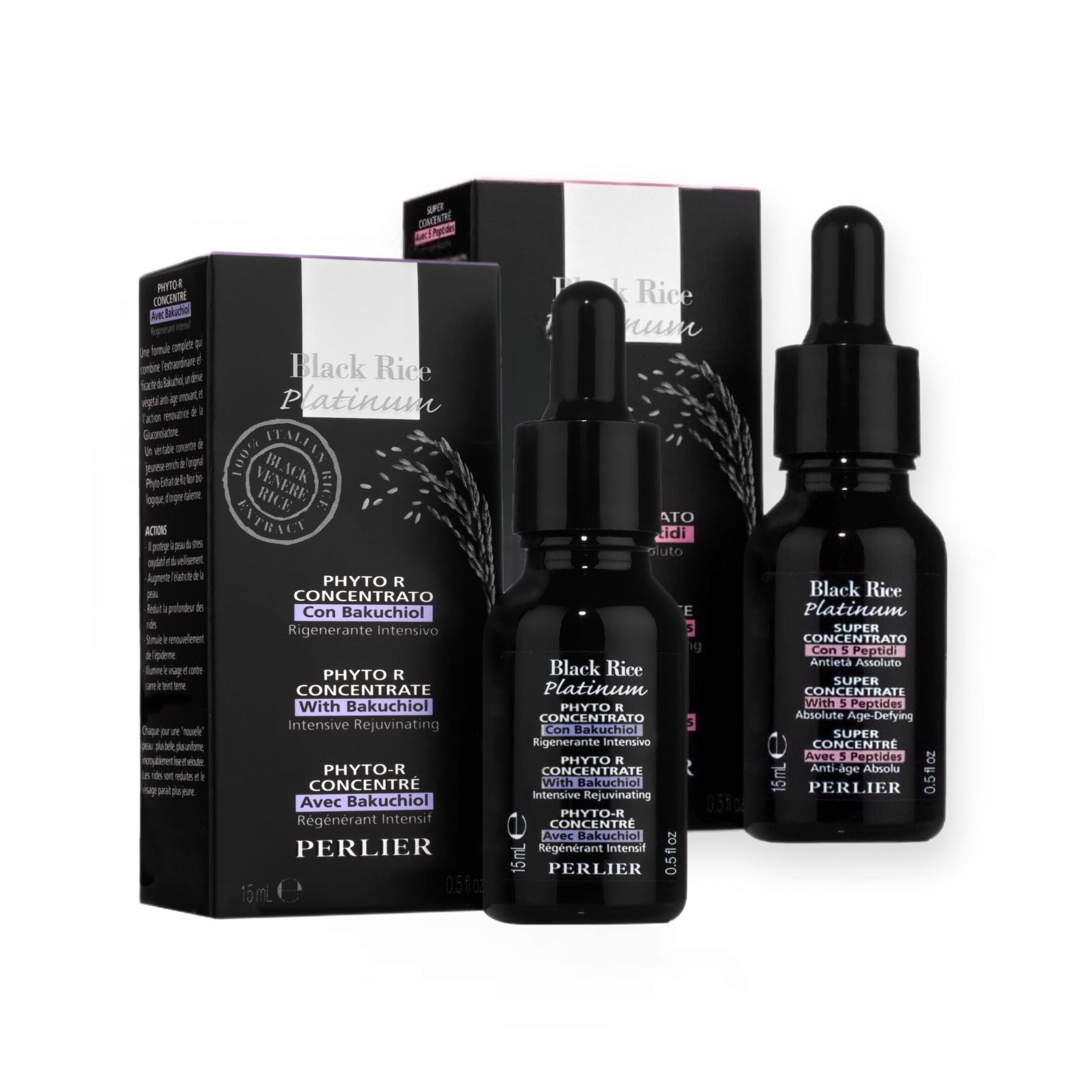 PERLIER BLACK RICE AGE-DEFFYING SKINCARE DUO | MULTI-PEPTIDE CONCENTRATE AND PHYTO-R CONCENTRATE