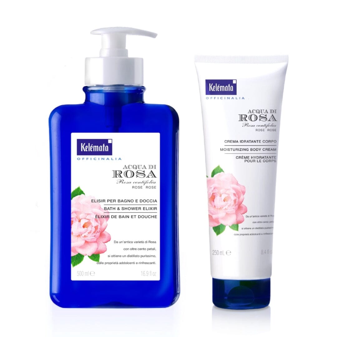 PERLIER KELEMATA ROSE BATH & BODY DUO | 16.9 OZ BODY WASH, 8.4 OZ BODY CREAM | SULFATE & PARABEN FREE