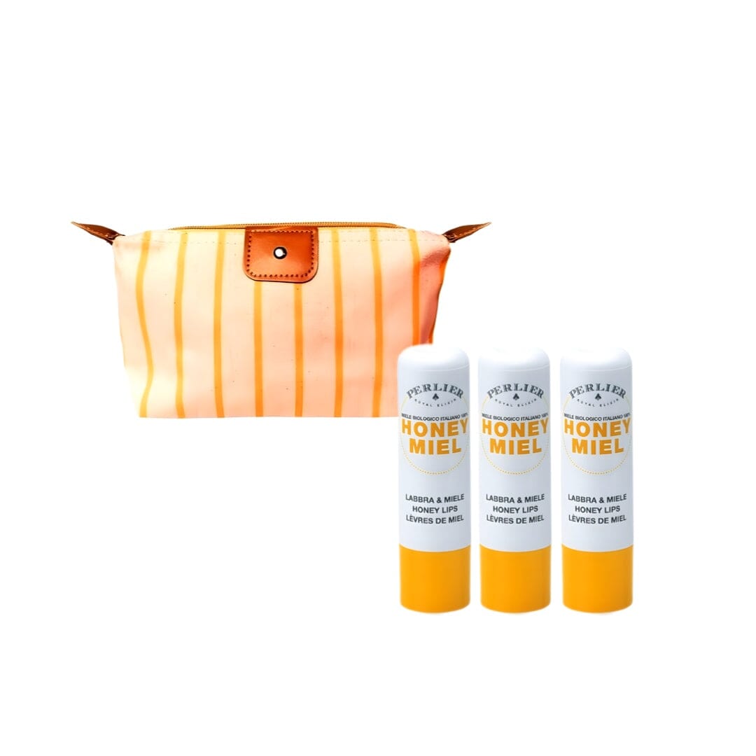 HONEY MIEL NOURISHING LIP BALM TRIO - Perlier - SKINCARE, LIP BALMS & MASKS, HONEY MIEL