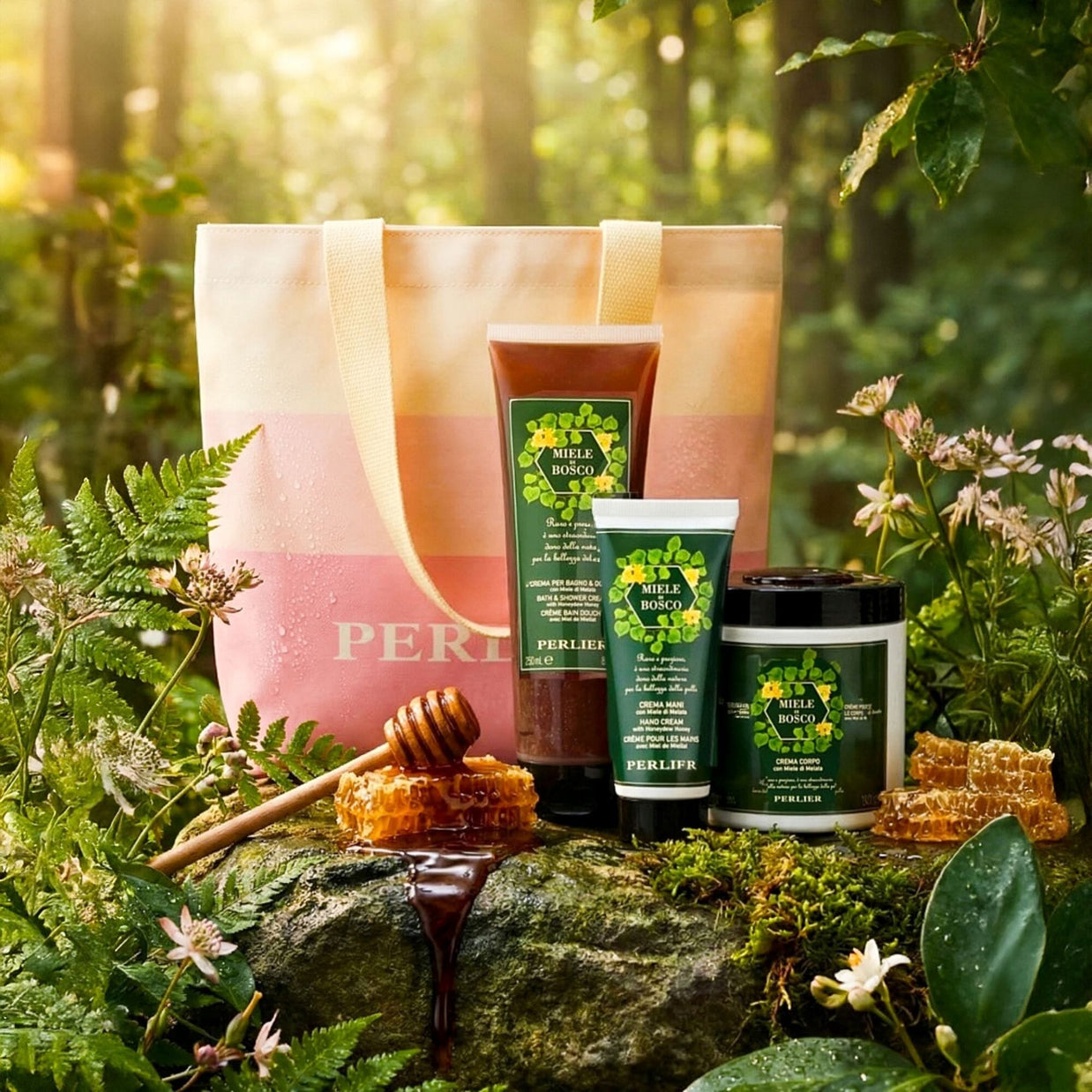 Honeydew Honey Bath & Body Trio - Perlier - BUNDLED BODY CARE, HONEY, GIFT SET