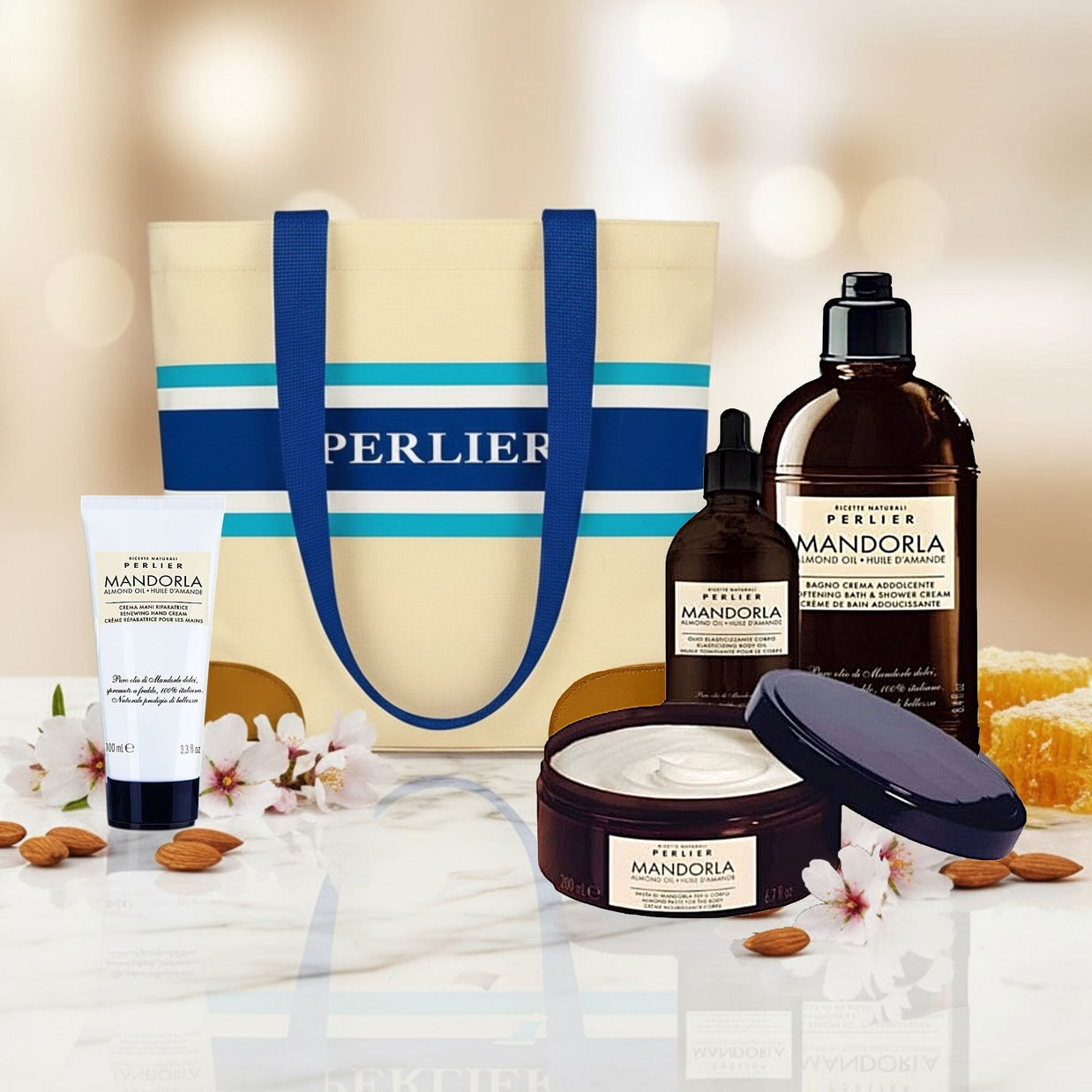 Mandorla Almond Bath & Body Trio - Perlier - BUNDLED BODY CARE, MANDORLA ALMOND, GIFT SET