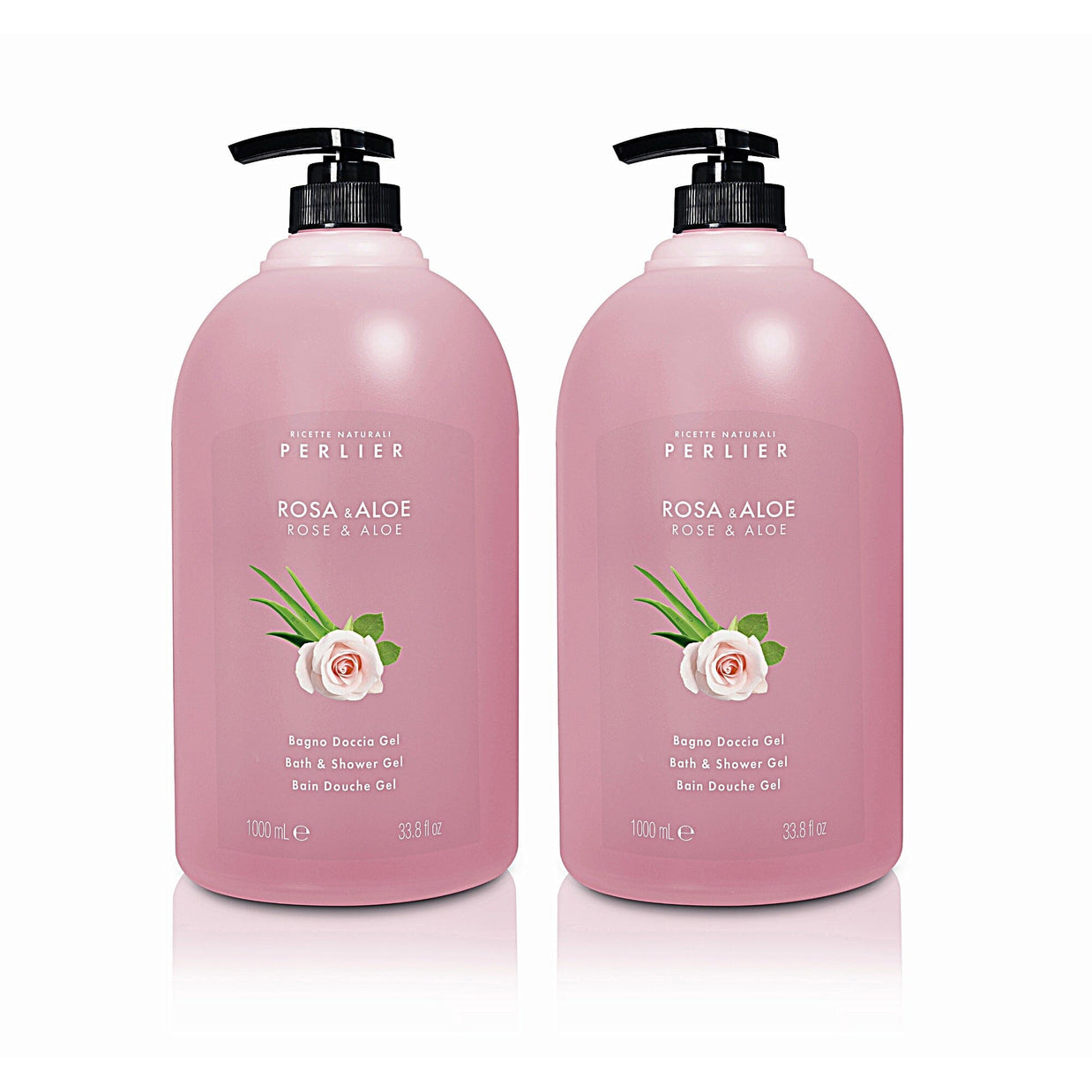 Rose + Aloe Bath & Shower Gel - Perlier - BODY CARE, BATH & SHOWER CREAMS, FLORAL, 2 LITER