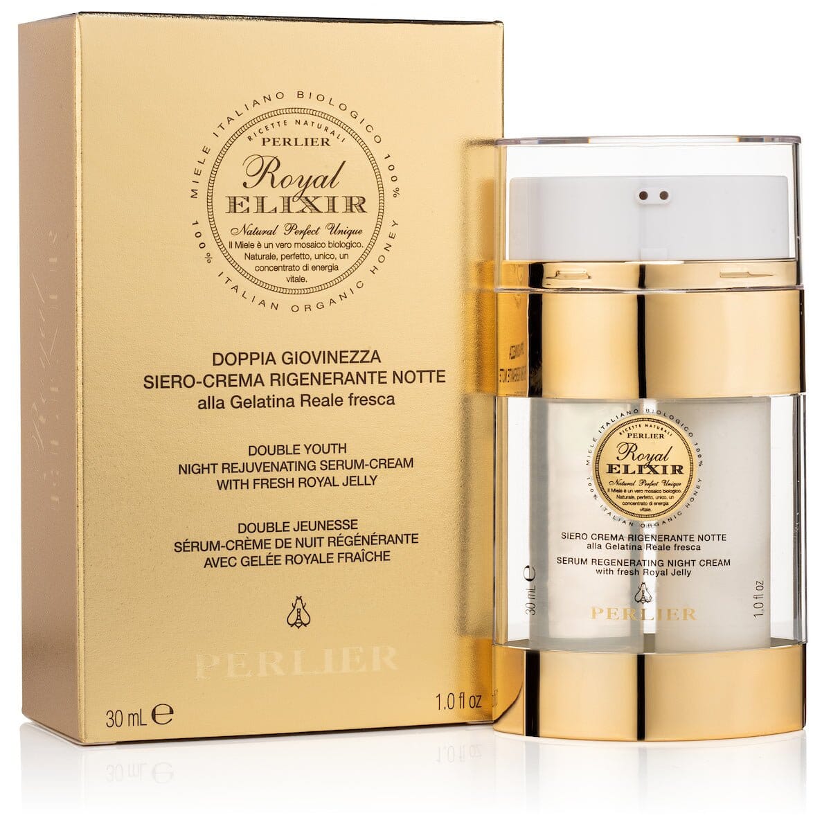 ROYAL ELIXIR NIGHT SERUM & CREAM DUO (2 - in - 1) - Perlier - SKINCARE, FACE SERUMS & OILS, ROYAL ELIXIR