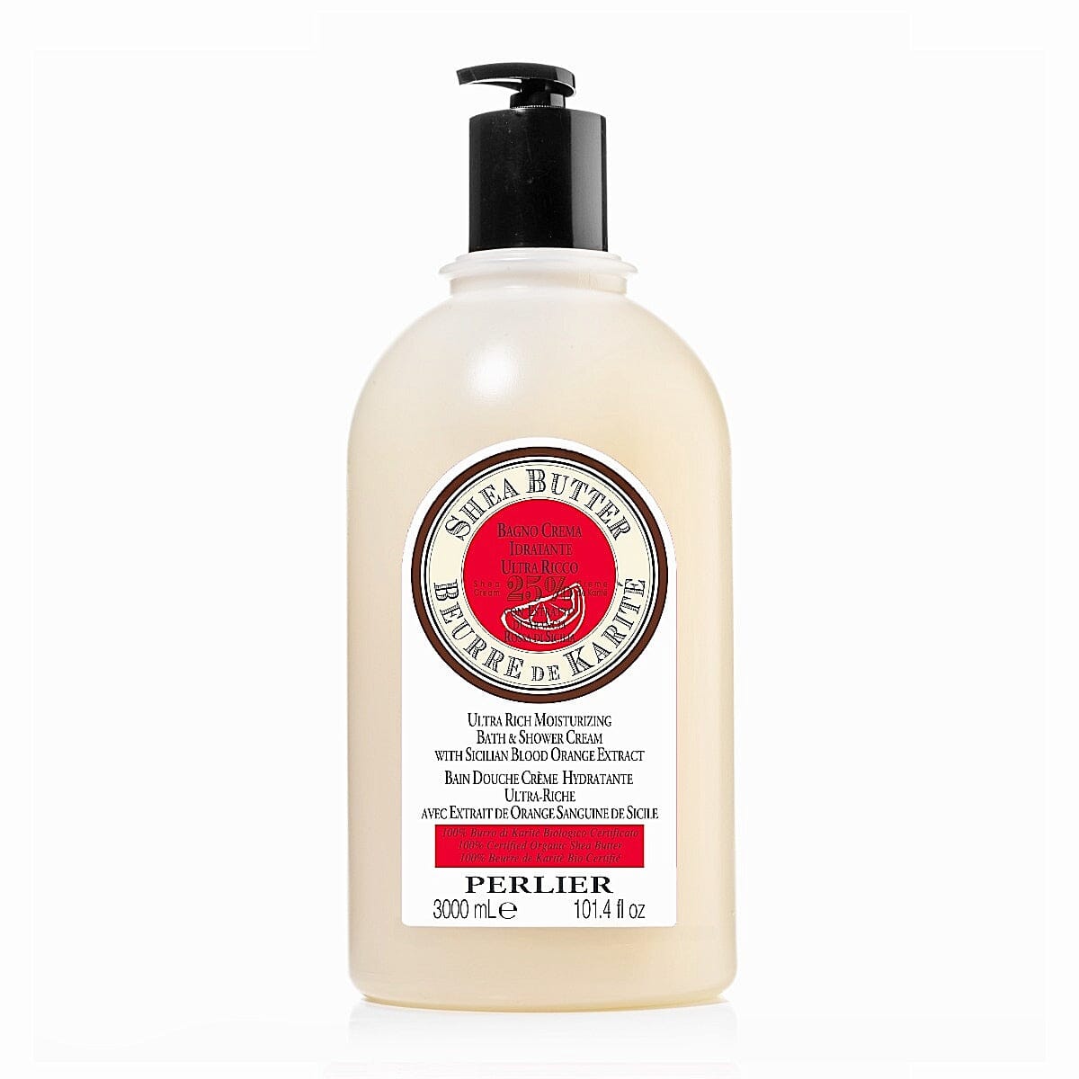 Shea + Blood Orange Jumbo - Size Bath & Shower Cream - Perlier - BODY CARE, BATH & SHOWER CREAMS, SHEA BUTTER, 3 LITER