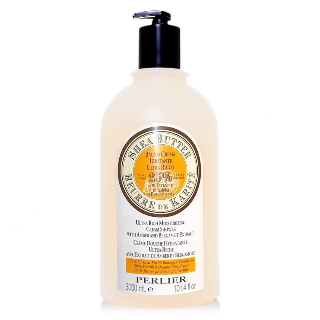 SHEA BUTTER + AMBER & BERGAMOT BATH CREAM - JUMBO SIZE - Perlier - BODY CARE, BATH & SHOWER CREAMS, SHEA BUTTER, 3 LITER