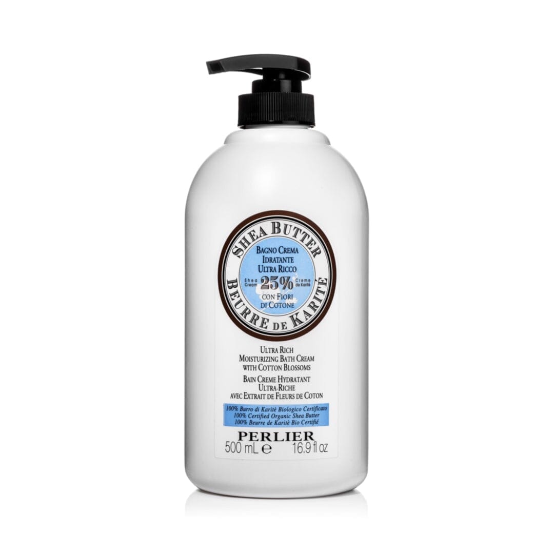 SHEA BUTTER + COTTON BLOSSOMS BATH & SHOWER CREAM - Perlier - BODY CARE, BATH & SHOWER CREAMS, SHEA BUTTER