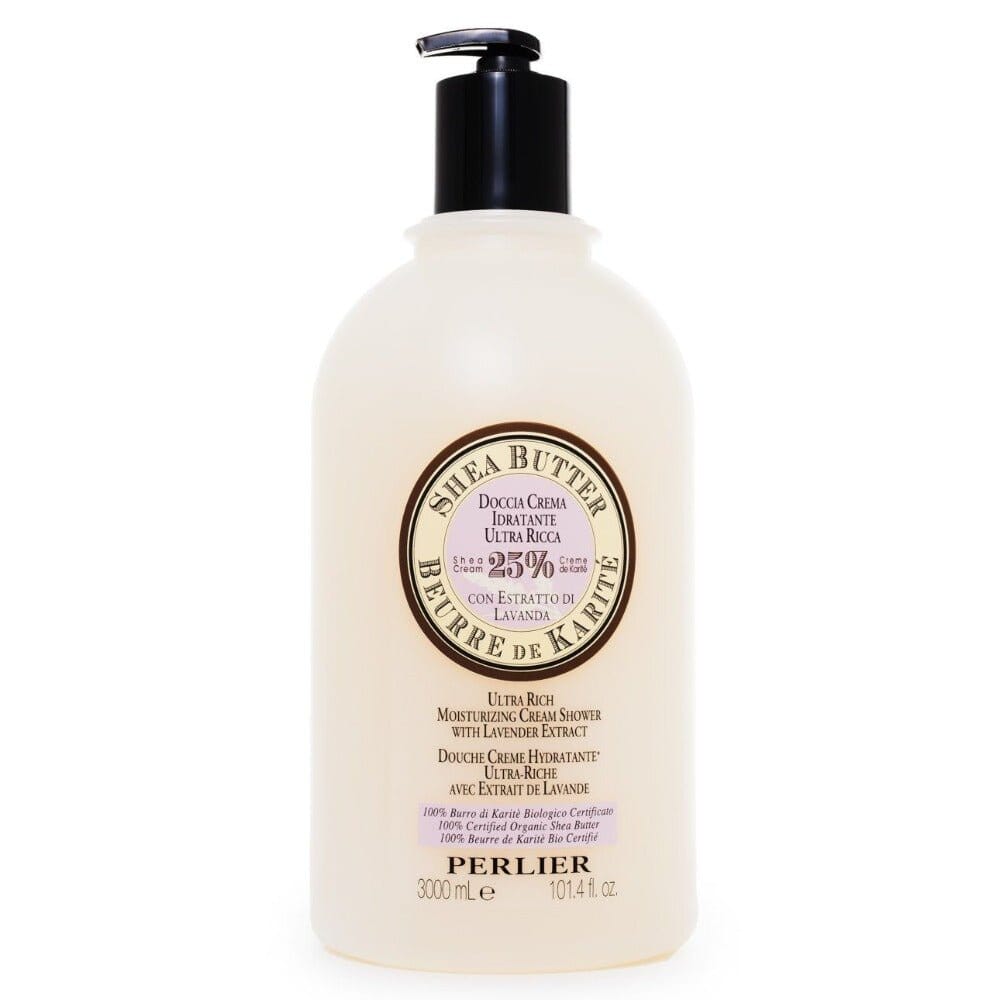 SHEA BUTTER + LAVENDER BATH & SHOWER CREAM - JUMBO SIZE - Perlier - BODY CARE, BATH & SHOWER CREAMS, SHEA BUTTER, 3 LITER