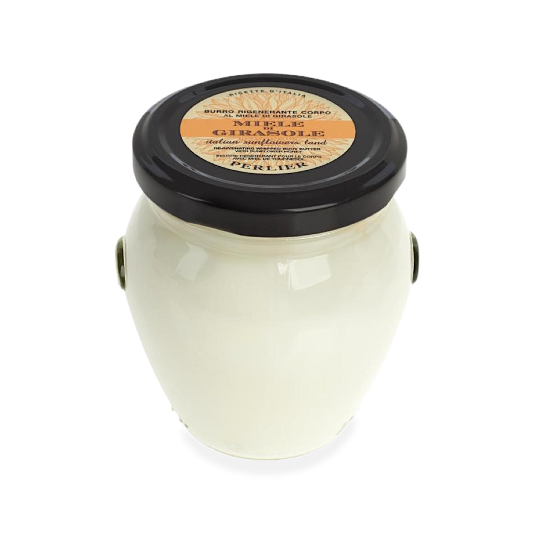 PERLIER | SUNFLOWER HONEY BODY BUTTER | FAST-ABSORBING BODY CREAM | DRY SKIN | FREE OF MINERAL OILS, PARABENS, AND DYES 