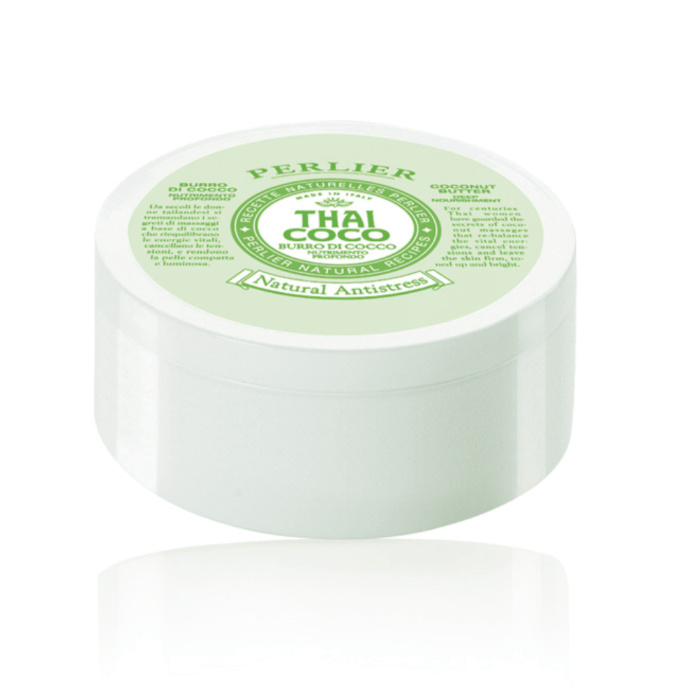 PERLIER 6.7 OZ THAI COCO BODY BUTTER IN WHITE JAR WITH SCREW-TOP LID